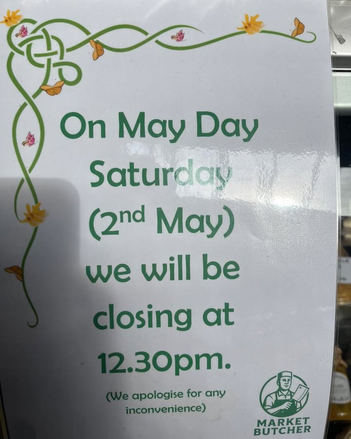 Don’t forget we are open tomorrow (Saturday) however we are closing early at 12.30pm.